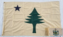 Old Maine Light Tea Stained Cotton 3x5 Flags 1990 State Flag
