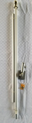 Flagpole Kit Spinner Aluminum Silver Finish Beautiful Heavy Duty Homeowner Premium Bracket Included