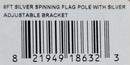 Flagpole Kit Spinner Aluminum Silver Finish Beautiful Heavy Duty Homeowner Premium Bracket Included