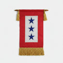 American Military Families US Service 3 Stars Active Duty 8x12 Inches Embroidered Gold Fringe