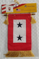 American Military Families US Service 2 Stars Active Duty 8x12 Inches Embroidered Gold Fringe