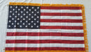 American Indoor 3x5 Foot USA Gold Fringed Flag Grommets(premium)