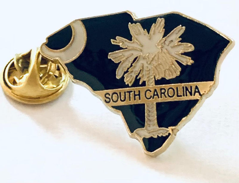 South Carolina State Flag Map Lapel Pin