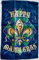 Happy Mardi Gras 12"x18" 100D ROUGH TEX® Garden Flag
