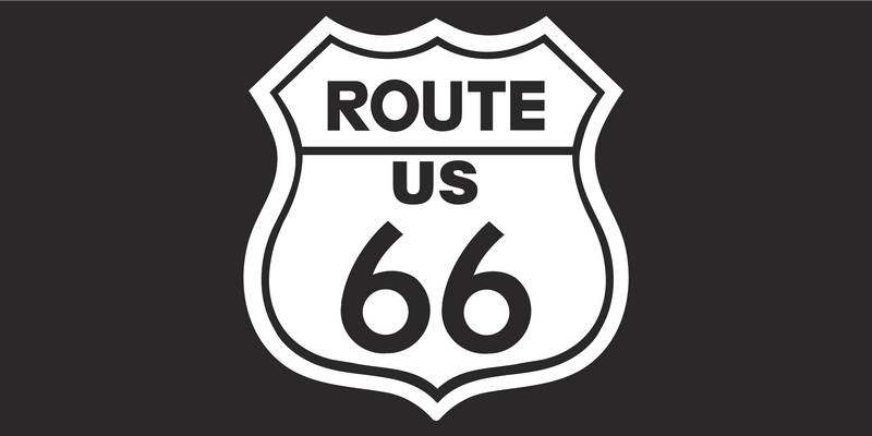 Route 66 Black & White Bumper Stickers Made in USA