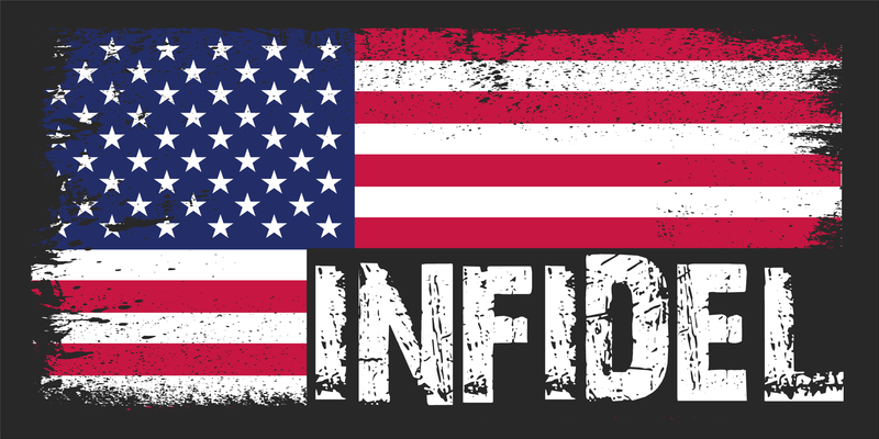 Infidel USA Distress American Flag Made in U.S.A. Bumper Sticker