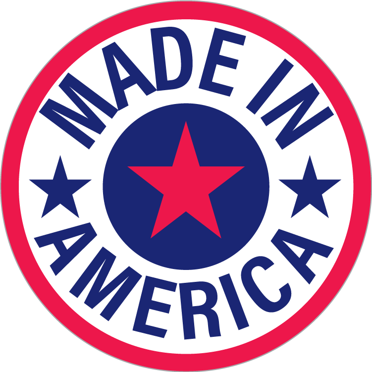 Made In America Star Circle Bumper Stickers Made in USA 2.5" Diameter