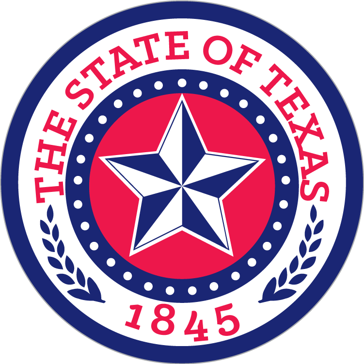 State Of Texas 1845 Seal Lone Star Circle American Bumper Stickers Made in USA 2.5" Diameter