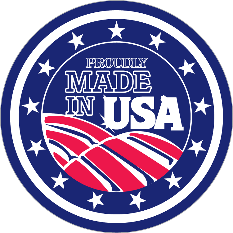 Proudly Made In USA American Flag Circle Bumper Stickers Made in America 2.5" Diameter