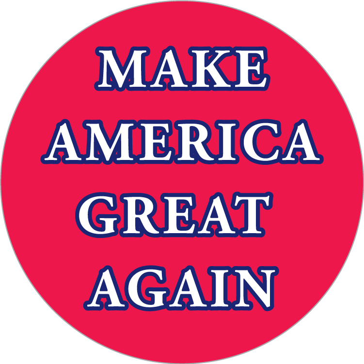 Make America Great Again Red Circle Bumper Stickers Made in USA 2.5" Diameter President Trump MAGA Nation