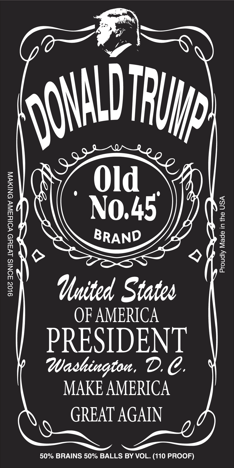 Donald Trump Black Label Make America Great Again Bumper Sticker Made In USA