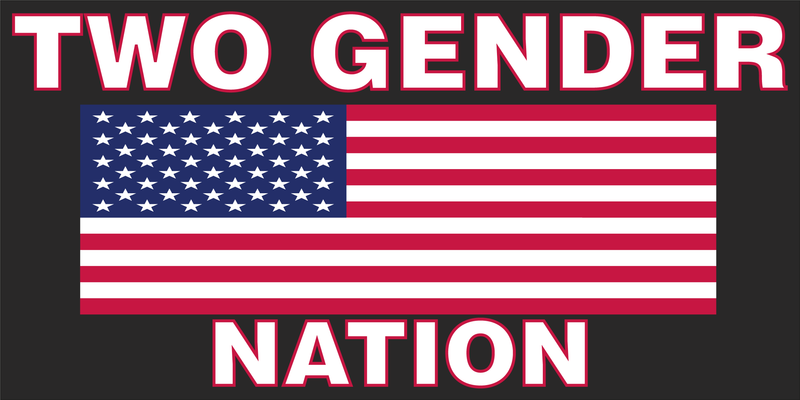 American Flag Two Gender Nation Bumper Sticker Republican Made in U.S.A. Christian