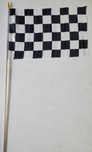 Checker Race Stick Flags 12"x18" on Wooden Staff End of Race