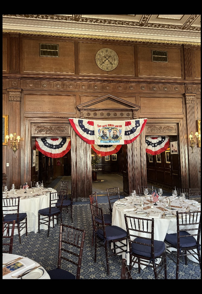 Americana 3'x10' Presidential Campaign 1880 National Republican Banner Bunting James A Garfield, Chester A Arthur As The Republican Party Candidates For USA President And Vice President