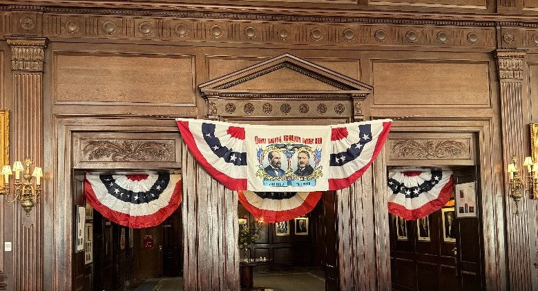 Americana 3'x10' Presidential Campaign 1880 National Republican Banner Bunting James A Garfield, Chester A Arthur As The Republican Party Candidates For USA President And Vice President