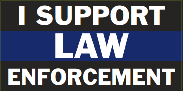 I Support Law Enforcement Blue Line Bumper Sticker