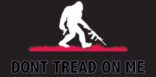 Bigfoot Don't Tread On Me Black Sasquatch Bumper Stickers