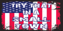 Try That In A Small Town USA Distressed Bumper Sticker