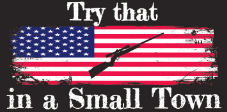 Try That In A Small Town USA Sniper Bumper Sticker