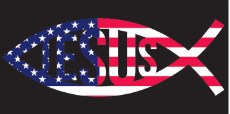 Jesus USA Christian Fish Bumper Sticker