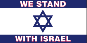 We Stand With Israel Bumper Sticker American Made in USA Israeli Support