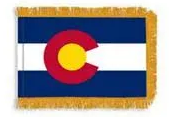 Colorado 3'x5' Embroidered Polyester Flag with Gold Fringe