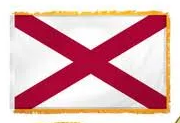 Alabama 3'x5' Embroidered Polyester Flag with Gold Fringe