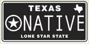 Texas Native Lone Star State Bumper Sticker Blackout Texas Tag Design Made in USA