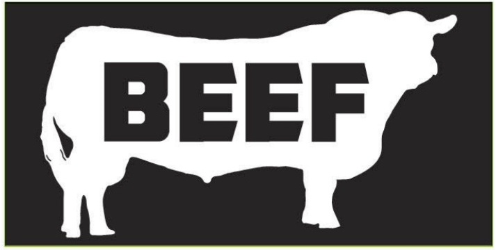 Beef Bumper Sticker Blackout Cattle Made in USA