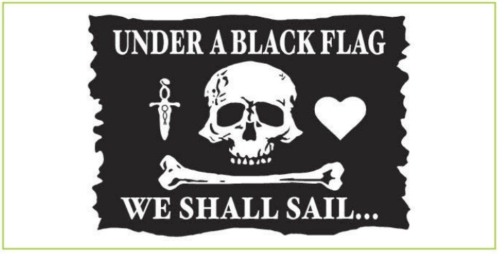 Under A Black Flag We Shall Sail Pirate Bumper Sticker