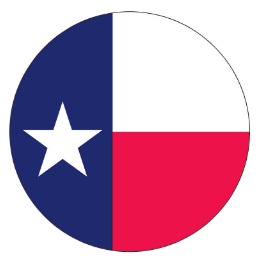 Texas Flag Circle Bumper Stickers Made in USA American State 2.5" Diameter