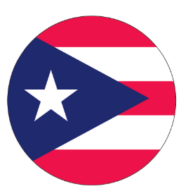 Puerto Rico Circle Bumper Stickers Made in USA Puerto Rican American 2.5" Diameter