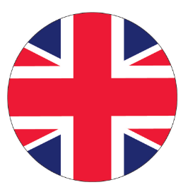 United Kingdom Circle Bumper Stickers Made in USA 2.5" Diameter UK British American