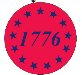 1776 American Patriot Seal 13 Stars Circle Bumper Stickers Made in USA 2.5" Diameter