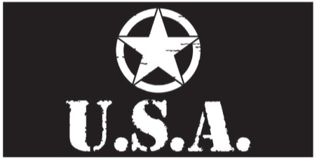 USA Star Bumper Stickers Made in USA American Military Jeep