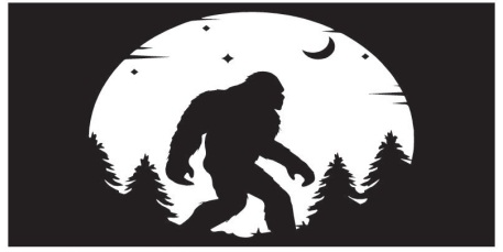 Bigfoot Sasquatch Forest Bumper Stickers Made in USA Nightfall Blackout