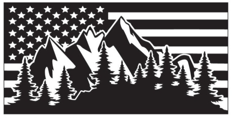 USA Mountains Bumper Stickers Made in USA American Outdoors Blackout