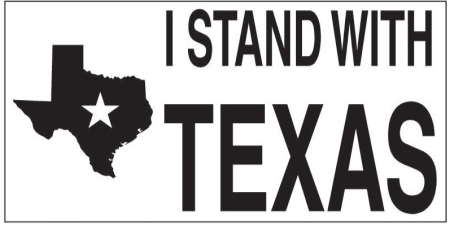 I Stand With Texas Map Bumper Stickers Made in USA American Solidarity