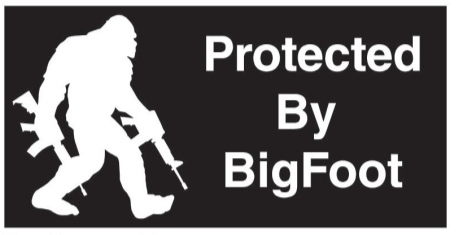 Protected By Bigfoot Bumper Stickers Made in USA Sasquatch NRA