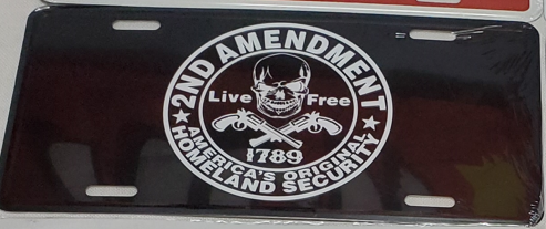 2nd Amendment America's Original Homeland Security 1789 Embossed License Plate