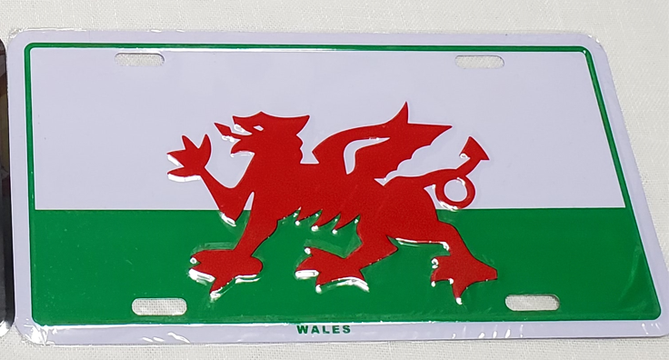 Wales Flag Embossed License Plate