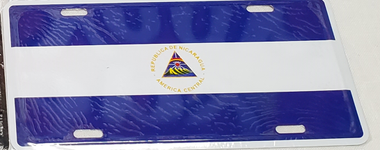 Nicaragua Flag Embossed License Plate