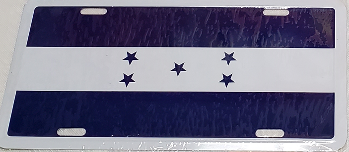 Honduras 1949 Flag Embossed License Plate