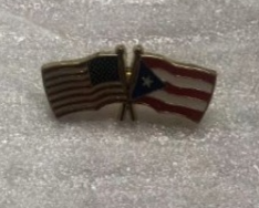 USA & Puerto Rico Wavy Friendship Lapel Pin American Puerto Rican