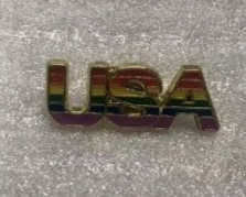 USA Letters Rainbow Lapel Pride Pin