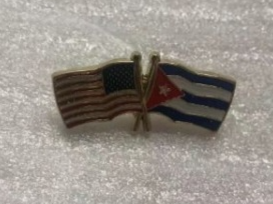 USA & Cuba Wavy Friendship Lapel Pin American Cuban