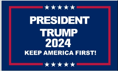 President Trump 2024 Keep America First Red 3'X5' Double Sided Flag ROUGH TEX® 150D