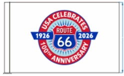 USA Celebrates Route 66 1926 2026 12"x18" Stick Flag ROUGH TEX® 100D 30" Wooden Stick