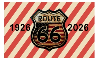 Route 66 1926 2026 Vintage Anniversary 3'X5' Flag ROUGH TEX® 100D