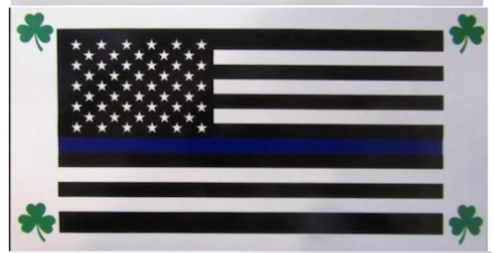 USA Police Memorial Blue Line Ireland Shamrock Bumper Stickers Made in USA